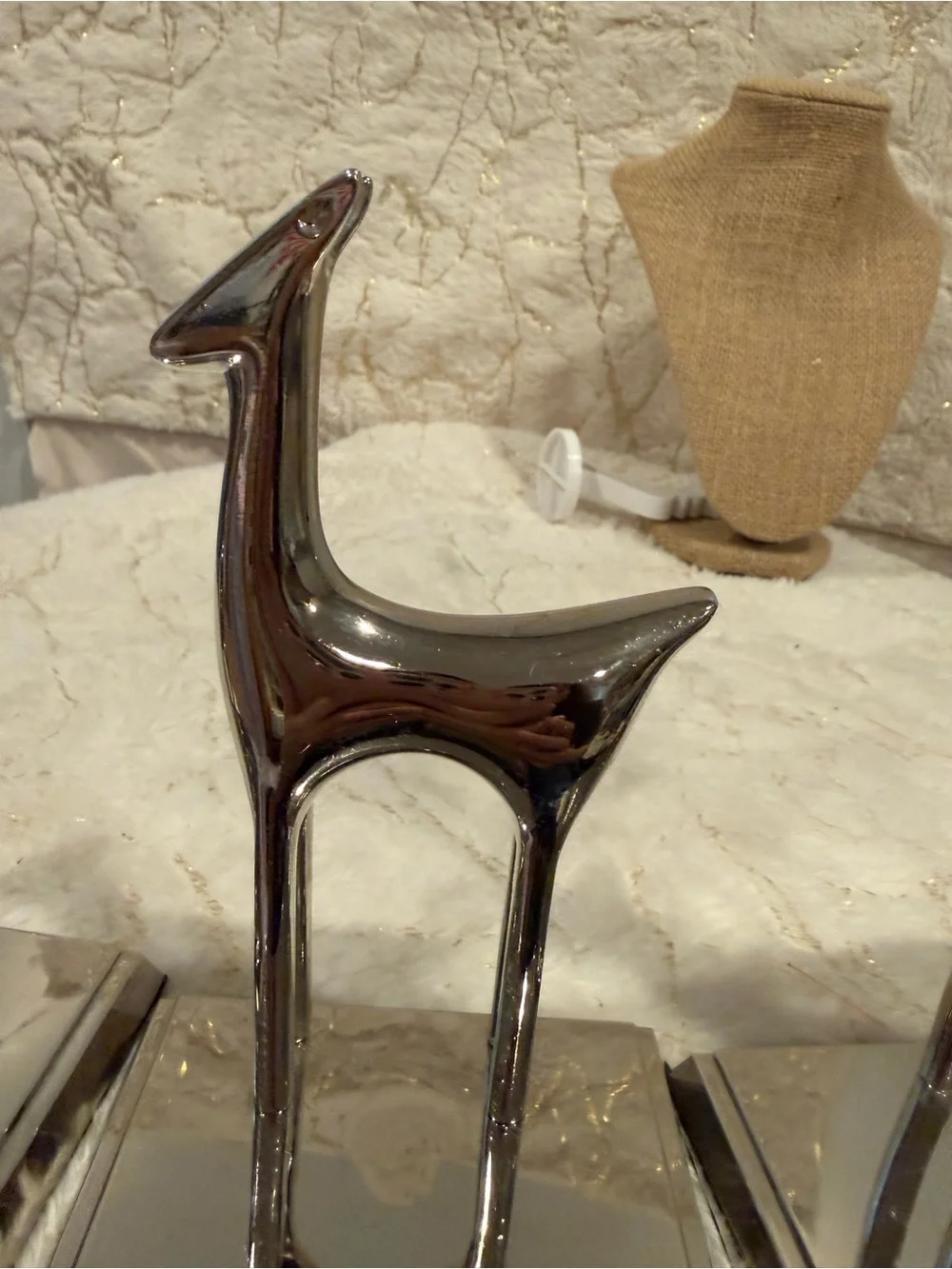 Silver Reindeer Decorative Wall Hook (Set of 2)